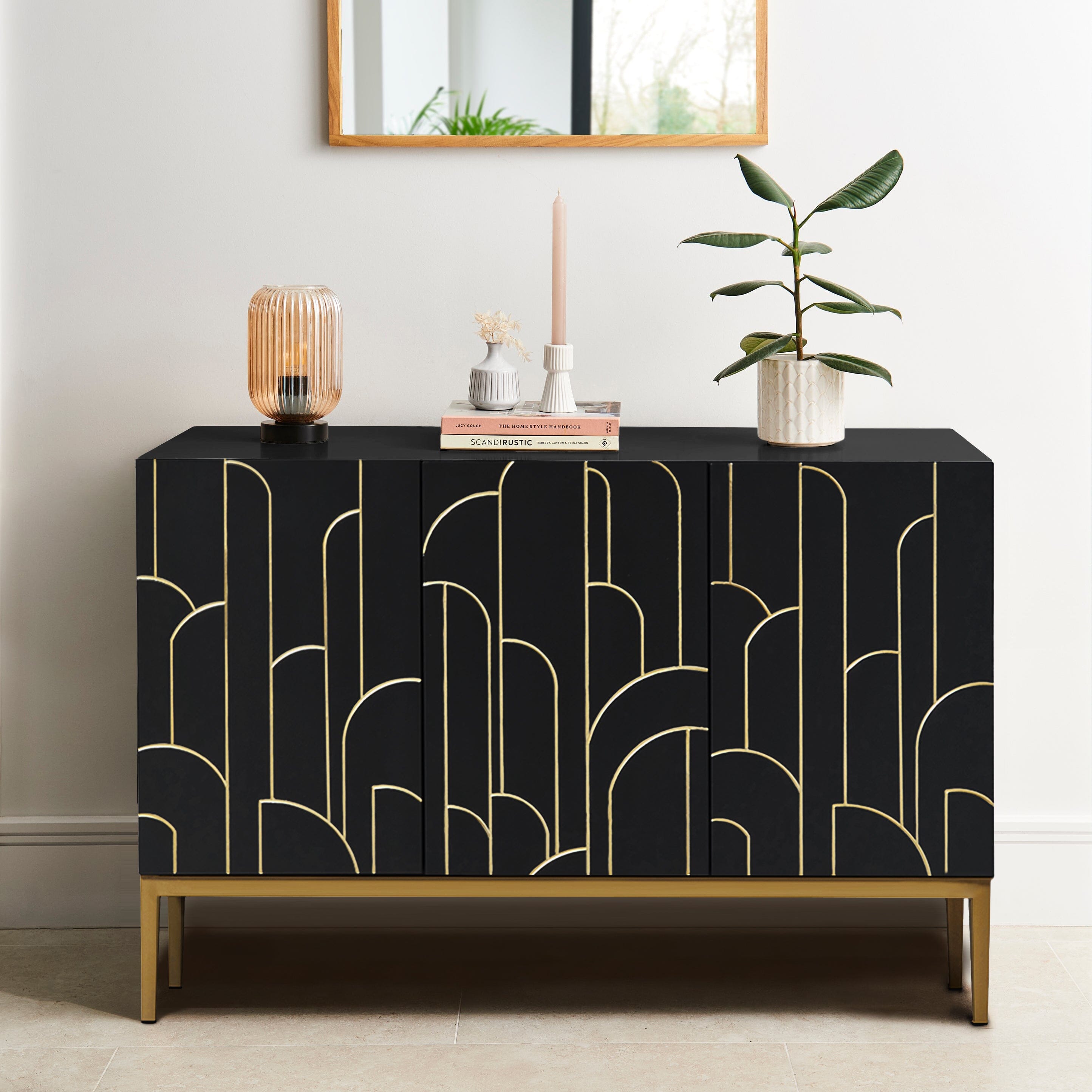 Gatsby Black and Gold 3 Door Sideboard – Laura James