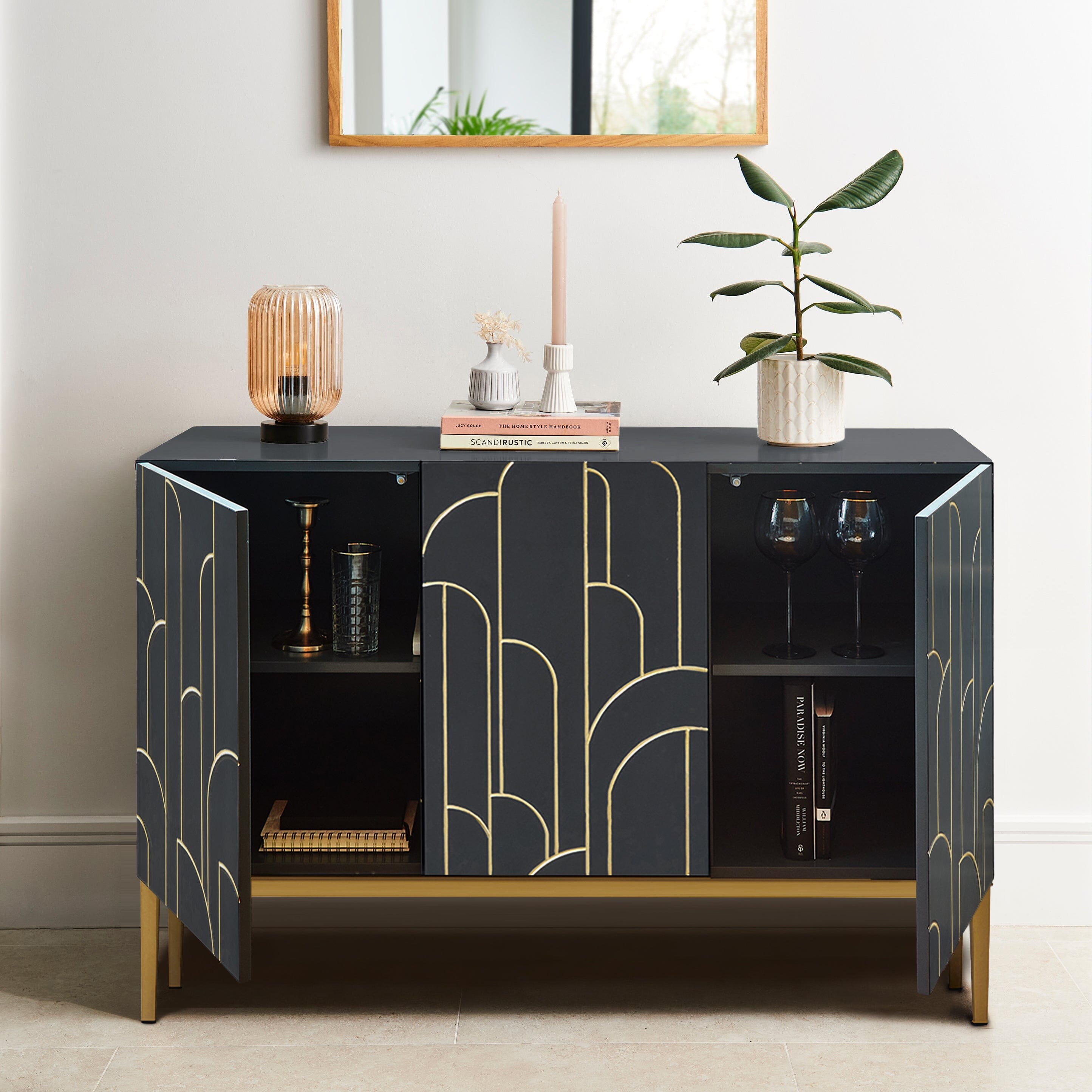 Gatsby Smokey Grey 3 Door Sideboard – Laura James