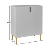 Gloria 2 Door Small Sideboard - Grey & Brass Legs