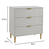 Gloria chest of drawers - grey & brass effect