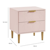 Gloria 3 Piece Bedroom Furniture Set - 3 Drawer Chest of Drawers - Blush Pink