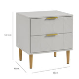 Gloria 3 Piece Bedroom Furniture Set - 4 Over 4 Chest of Drawers - Grey