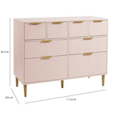 Gloria 3 Piece Bedroom Furniture Set - Blush Pink