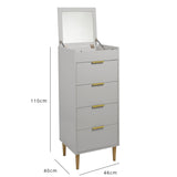 Gloria Wardrobe & Drawers Set - 3 Drawer Chest of Drawers - Grey