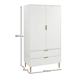 Gloria Double Wardrobe - White