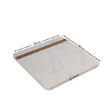 Grazeley 36x36cm  Marble Serving Board - White