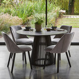 Willow 4 Seater Black Dining Table Set - Freya Grey Dining Chairs with Black Legs - Laura James
