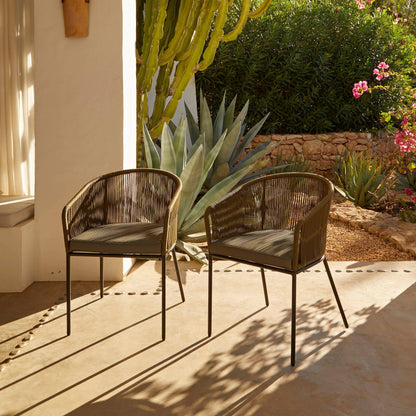 Hali 6 Seater Wooden Garden Dining Set with Hali Green Chairs & Cream LED Premium Parasol - 175cm