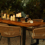 Hali 4 Seater Outdoor Dining Set with Hali Natural Chairs - 175cm