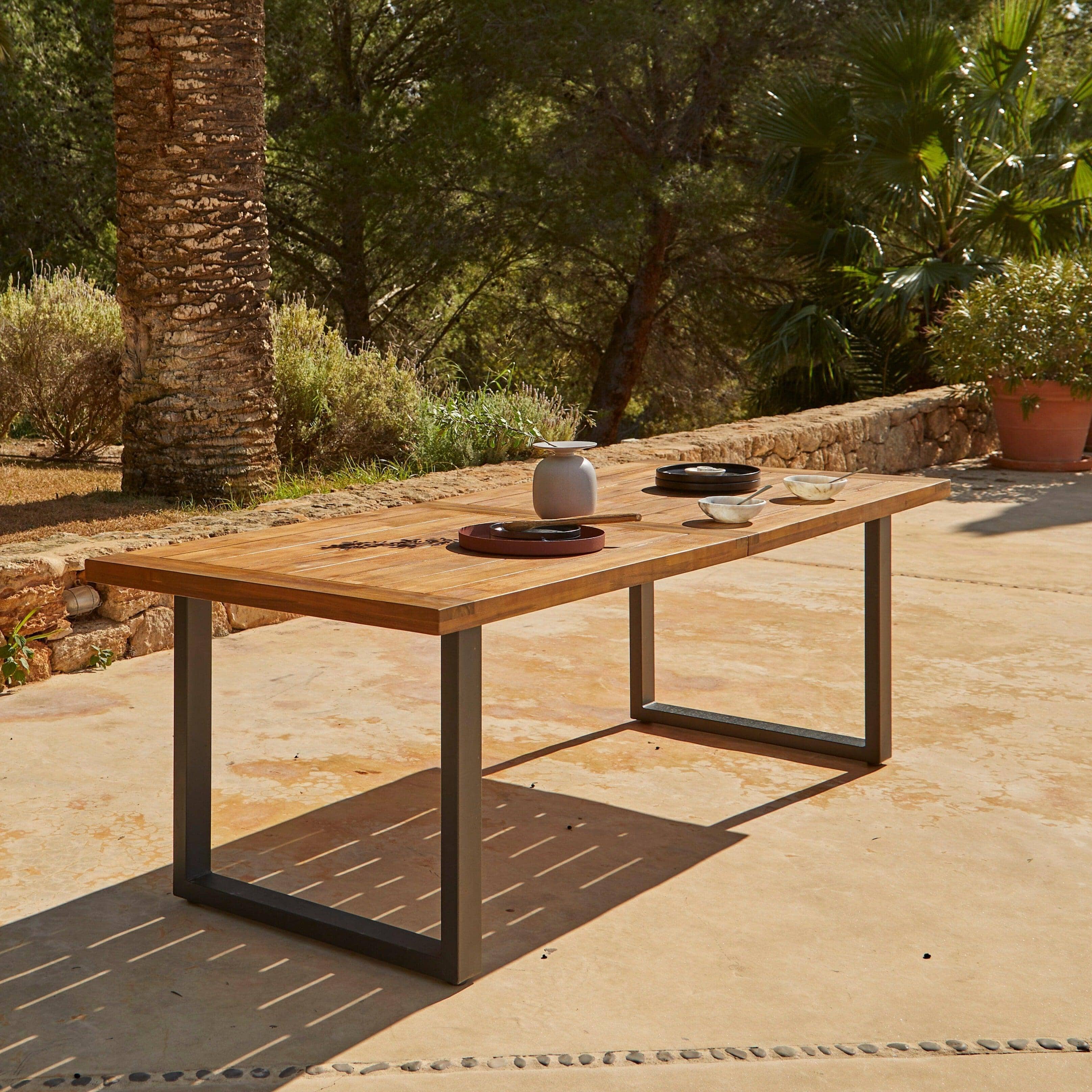 Solid wood outdoor dining table online
