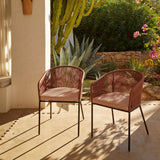Hali 8 Seater Wooden Outdoor Dining Set with Hali Pink Chairs & Cream LED Premium Cantilever Parasol - 235cm