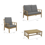 Harrelson garden sofa set - solid wood - Grey Cushions - Laura James