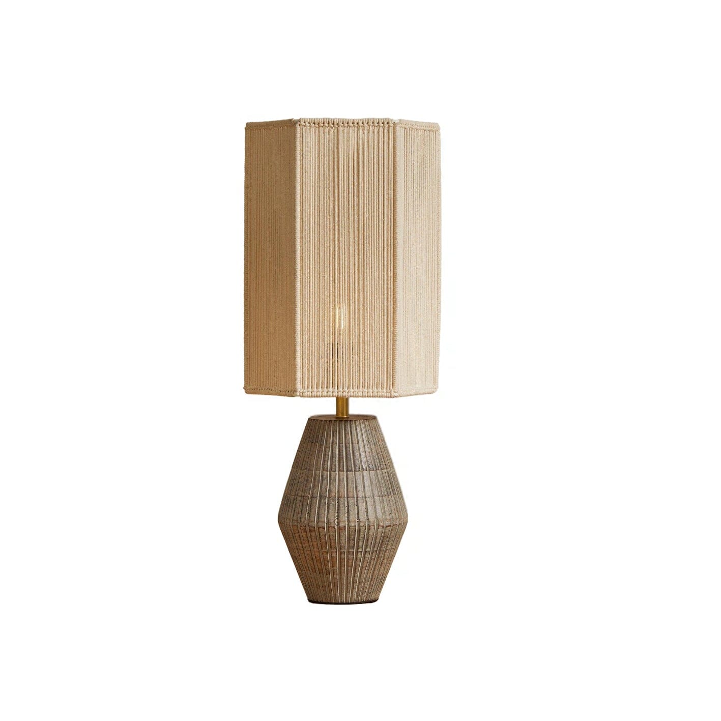 Haveri Mango wood Table Lamp with Hexagon Shade - Laura James