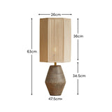 Haveri Mango Wood Table Lamp with Natural  Shade - 63cm - Laura James 
