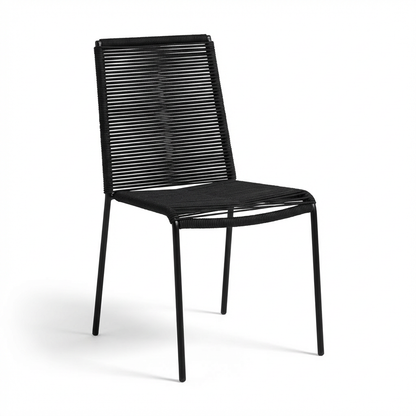 Ryder Dining Chair Set of 2 - Black Rope - Laura James