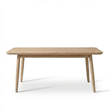 Elowen 6 Seater Wooden Garden Dining Table - Light Brushed Acacia - Laura James