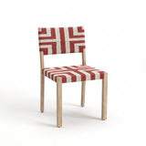 Saffron Brushed Light Acacia Garden Chair - Set of 2 - Beige/Paprika