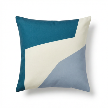 Salcombe 50x50cm Outdoor Cushion Cover - Teal and Cornflower Blue - Laura James