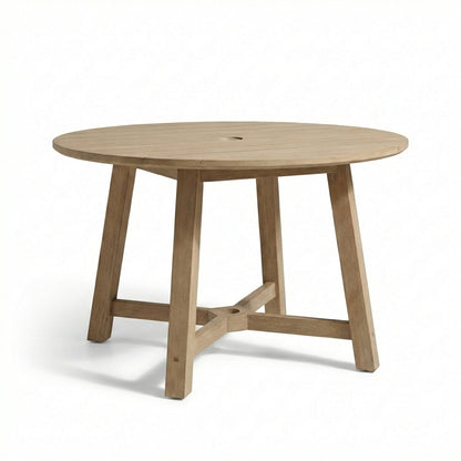 Shiro Round Garden Table - Brushed Light Acacia - Laura James