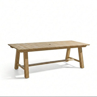 Shiro 8 Seater Wooden Garden Dining Table - Brushed Light Acacia - Laura James