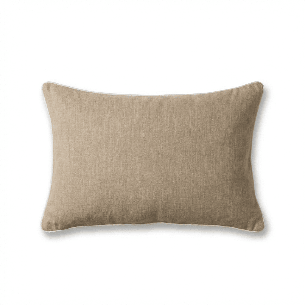 Camber 35x55cm Outdoor Cushion Cover - Sand with Off White Piping - Laura James