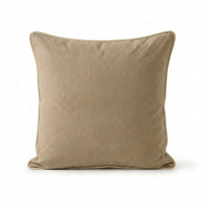 Camber 57x57cm Outdoor Cushion Cover - Sand with Off White Piping - Laura James