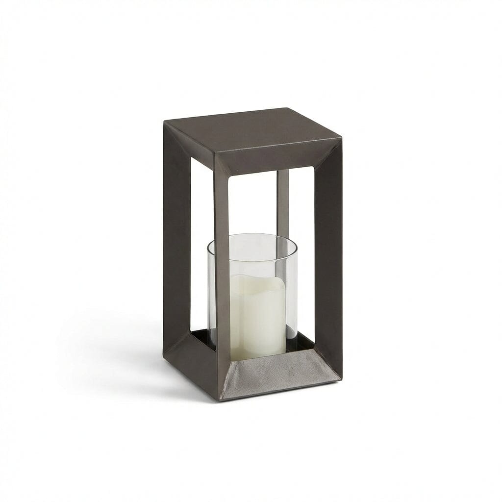 Coxley 25cm Iron Lantern - Nickel - Laura James