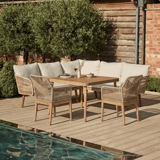 Eaden 8 Seater Corner Garden Dining Set with 2 Killian Chairs