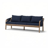 Shiro Wooden Garden Set with 3 Seater Sofa - 2 Shiro Armchairs with Delphi Oval Coffee Table and Side Table - Laura James