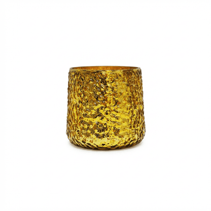 Flivik 12cm Glass Tea Light Holder - Gold - Laura James