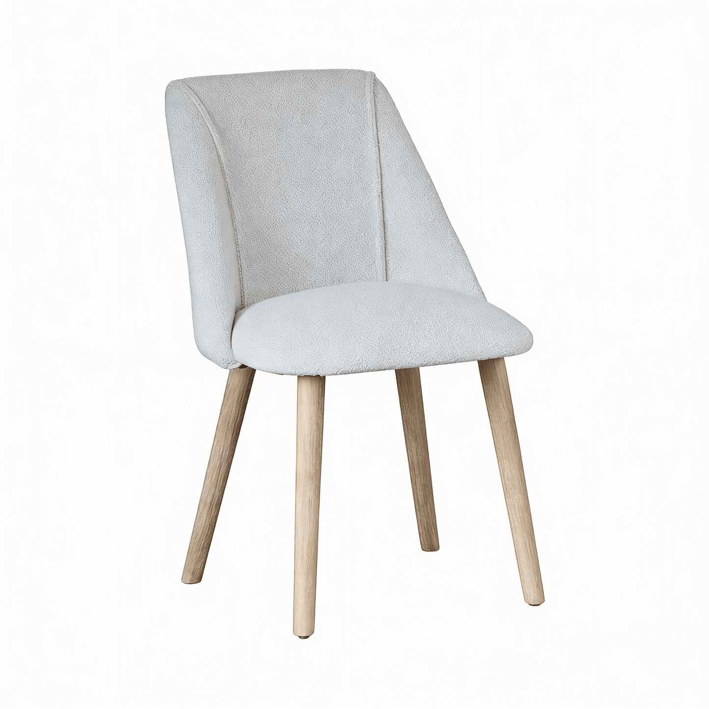 Freya Oat Boucle Dining Chair - Set of 2 - Whitewash Oak Legs - Laura James 