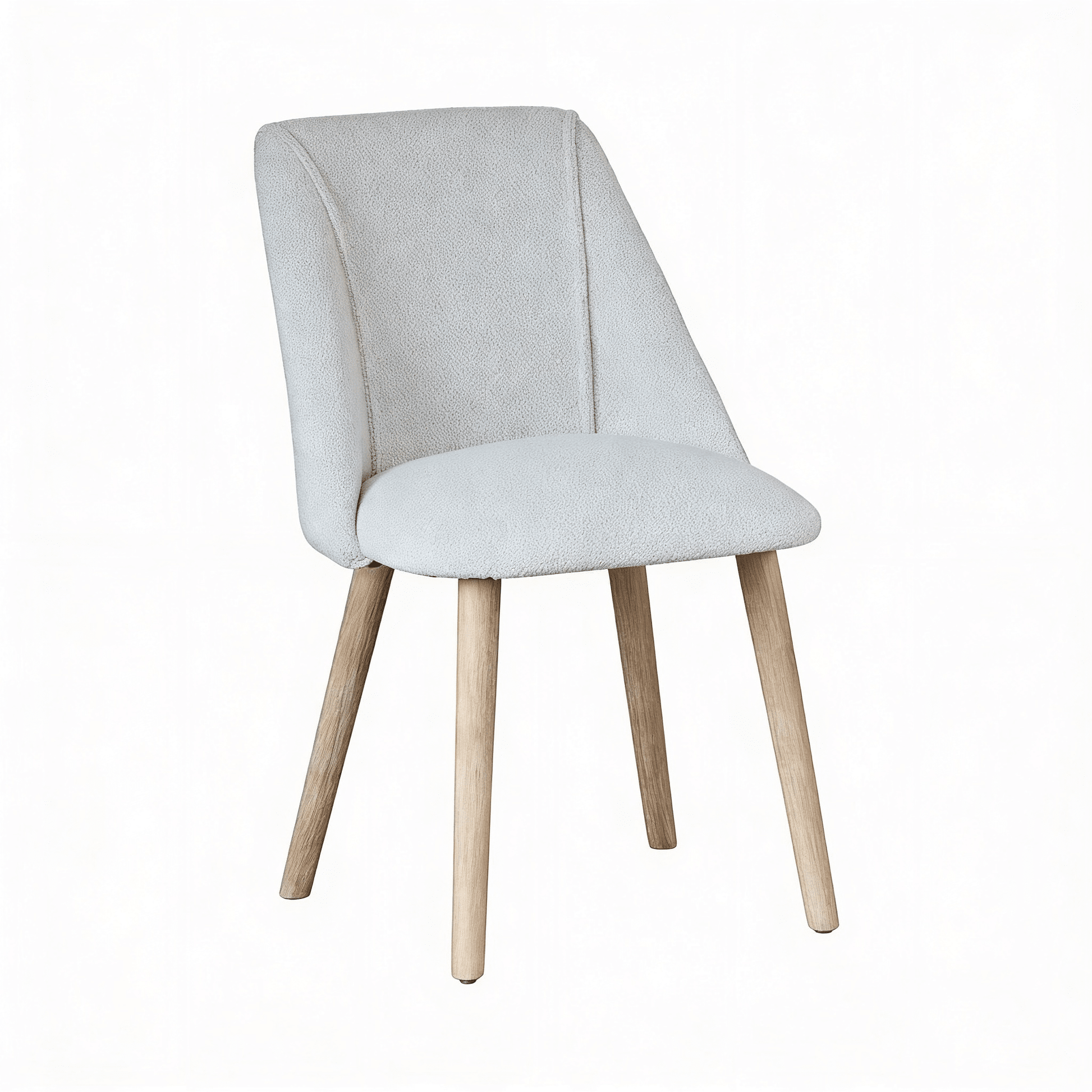 Freya Oat Boucle Dining Chair - Set of 2 - Whitewash Oak Legs - Laura James 