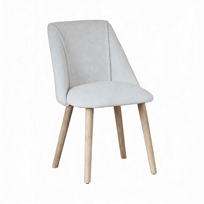 Freya Oat Boucle Dining Chair - Set of 2 - Whitewash Oak Legs - Laura James 