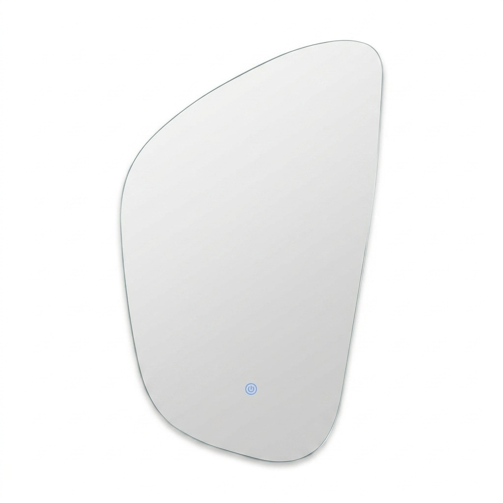 Alder 86x52cm Glass LED Pebble Mirror - Frameless - Laura James