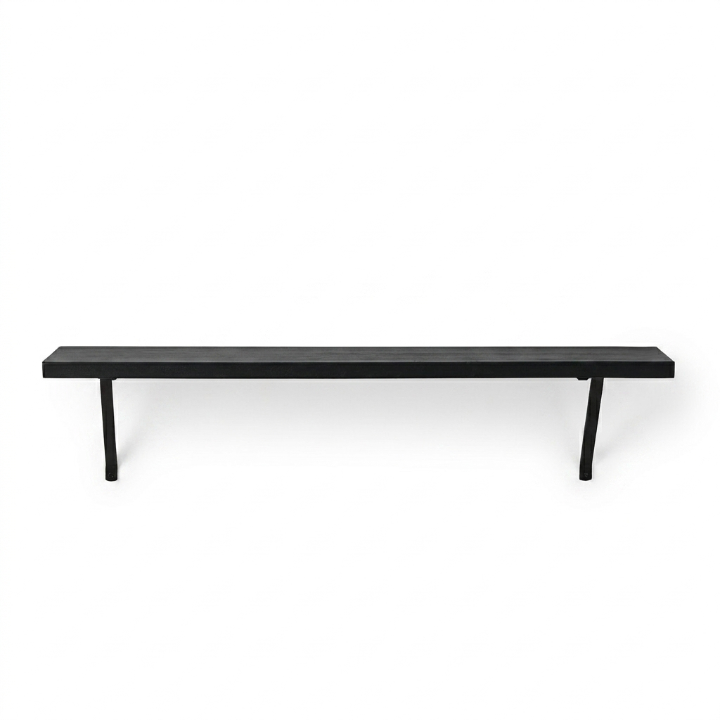 Atlas 100cm Mango Wood Wall Shelf - Jet Black - Laura James