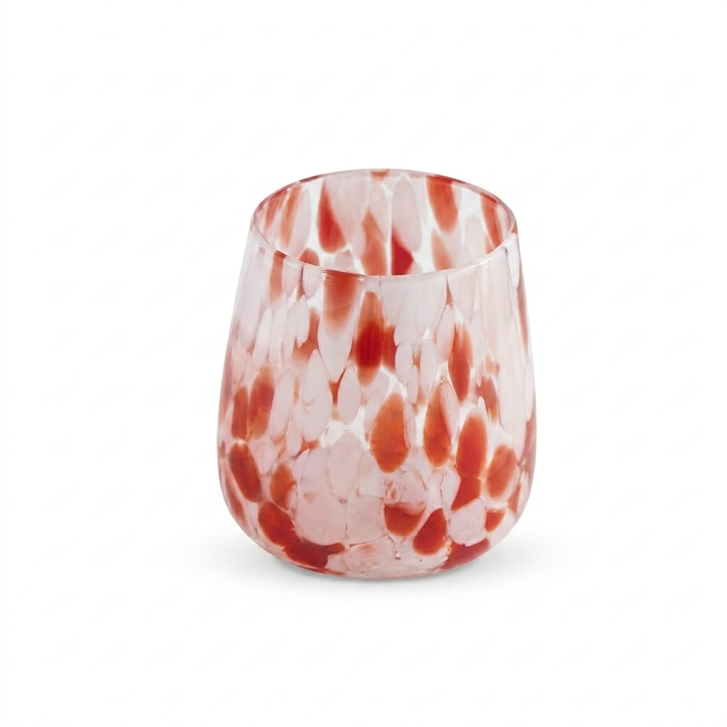 Lazio 9cm Glass Tumbler Set of 6 - Blush Pink Confetti - Laura James