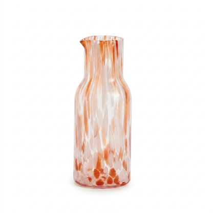 Lazio 24cm Carafe Glass Jug - Blush Pink Confetti - Laura James