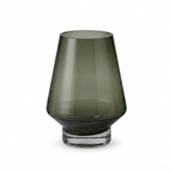 Lugano 22cm Glass Hurricane Vase - Smoke Grey - Laura James