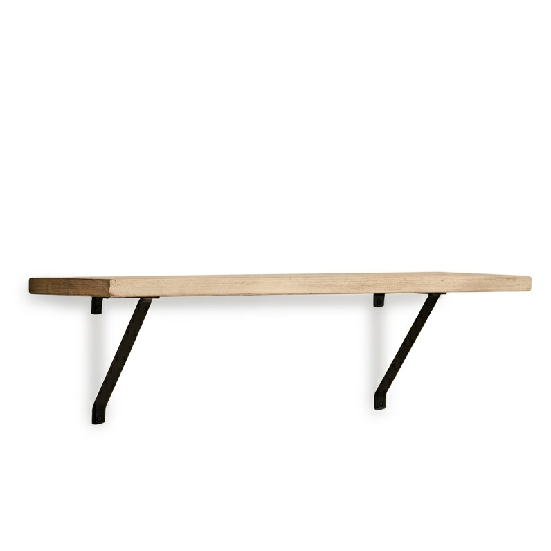 Atlas 100cm Mango Wood Wall Shelf - Whitewash - Laura James
