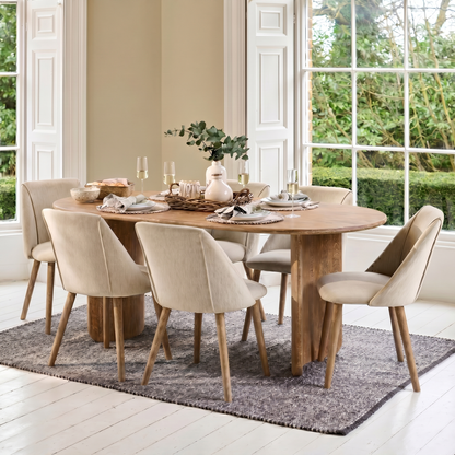 Imogen Chalked Mango Wood Rectangular Dining Table - 190cm - Laura James