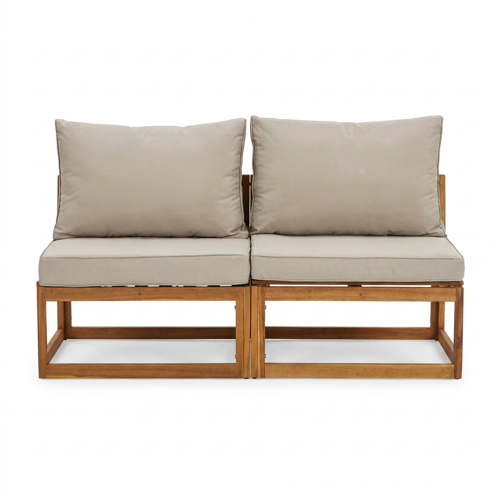 Rowan Armchair with 2-Seater Sofa and Coffee Table Set - Natural - Laura James