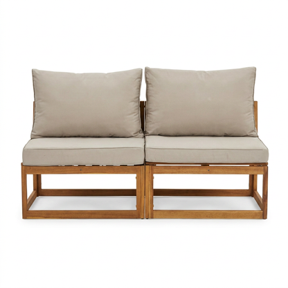 Rowan Armchair with 2-Seater Sofa and Coffee Table Set - Natural - Laura James