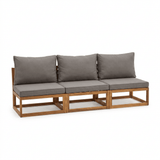 Rowan Grey 3 Seater Wooden Garden Sofa - Laura James