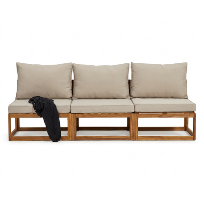 Rowan Sand 3 Seater Garden Sofa - Laura James