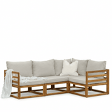 Rowan Natural 4 Seater Wooden Corner sofa set - Laura James