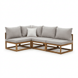 Rowan Natural 4 Seater Wooden Corner Sofa Set - Laura James