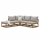 Rowan Natural 5 Seater Wooden Corner Sofa Set - Laura James