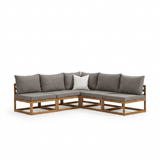 Rowan Grey 5 Seater Wooden Corner Sofa - Laura James