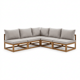 Rowan Natural 5 Seater Wooden Corner Sofa Set - Laura James
