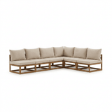 Rowan Natural 6 Seater Wooden Corner Sofa - Laura James